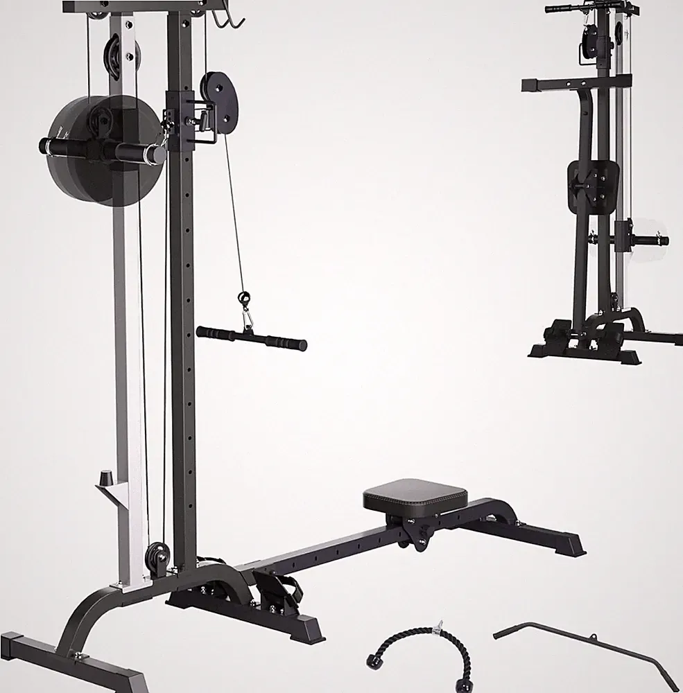 2-In-1 Rowing Machine & LAT Pulldown for Home Gym - Compact Strength Trainer
