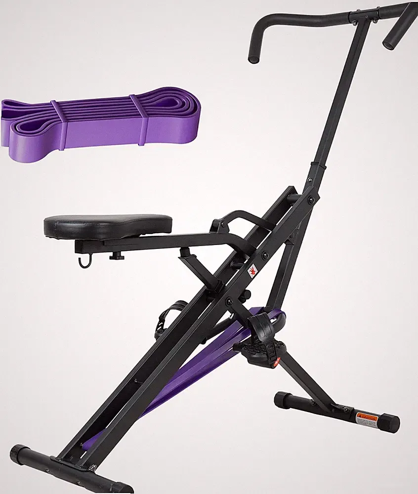 2-in-1 Squat Assist Trainer & Rowing Machine for Home Gym Fitness