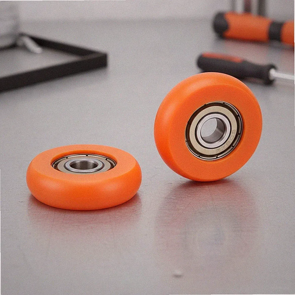 2pcs 36mm Diameter Nylon & Stainless Steel Rowing Machine Seat Wheel with Bea...