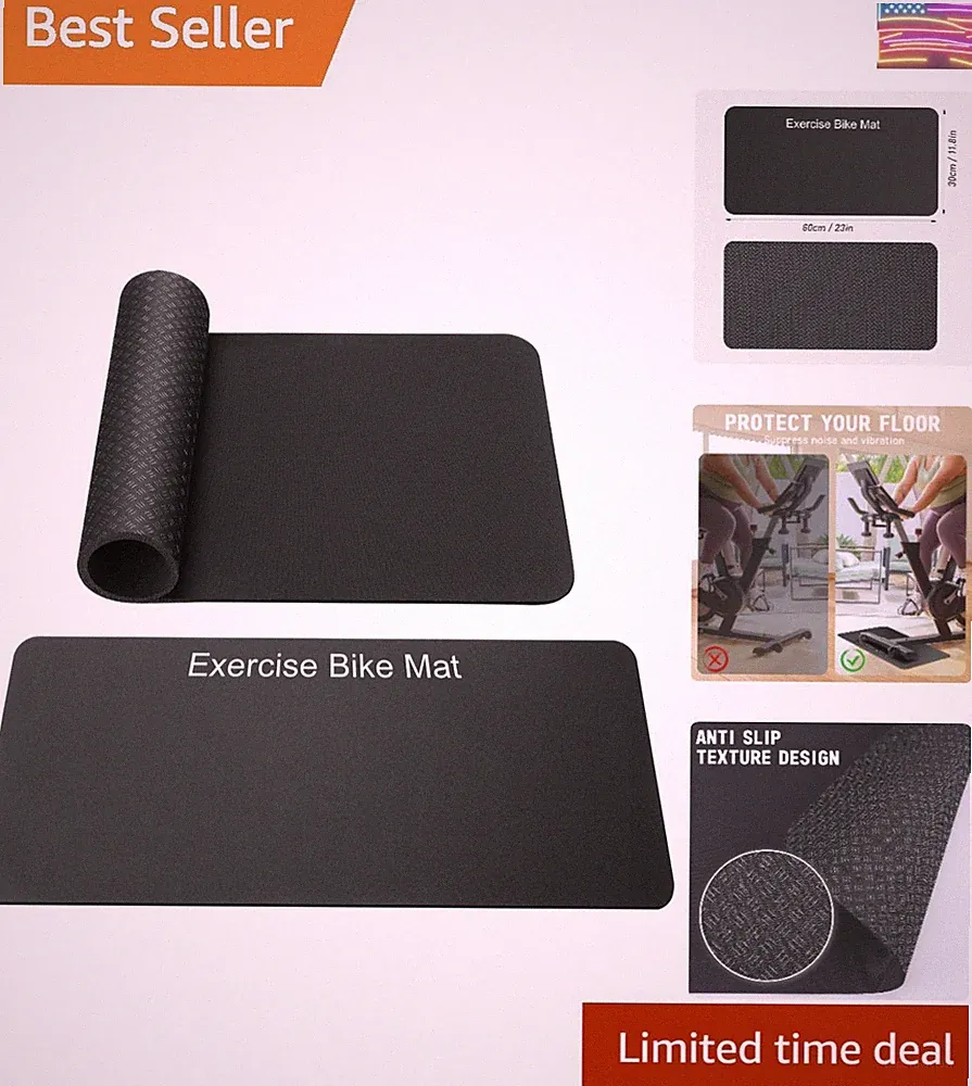 2PCS Non-Slip Mat Compatible with Peloton Bike, Concept 2 Rowing Machine, Exe...