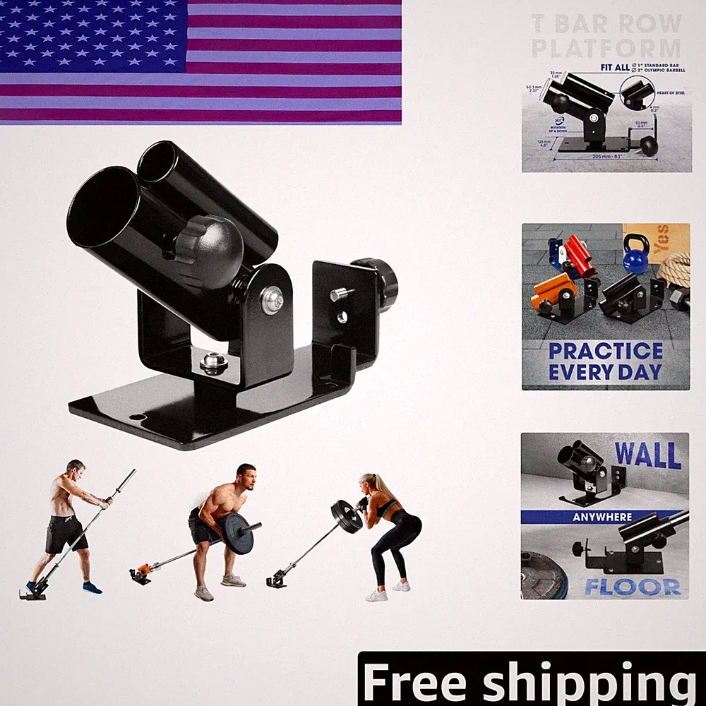 360-Degree Rotating T Bar Row Platform with Rubber Grip - Perfect for Home Gyms