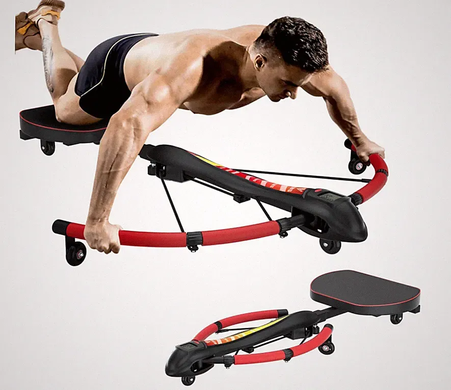 4-in-1 Rowing & Ab Machine, Core Trainer, Adjustable Home Gym Workout Tool