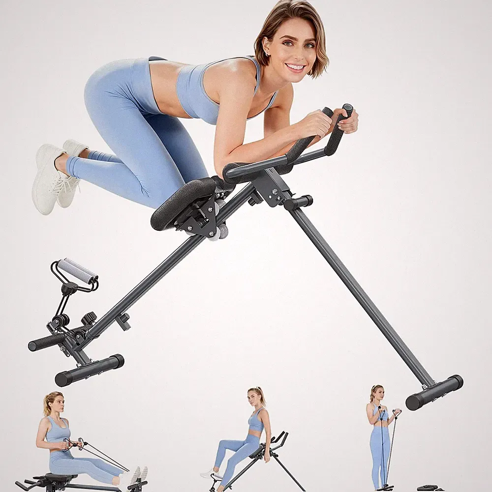 4-in-1 Rowing Machine, Ab Machine – Foldable Full Body Workout Equipment w