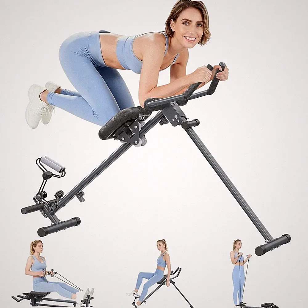 4-in-1 Rowing Machine, Ab Machine – Foldable Full Body Workout Equipment with...