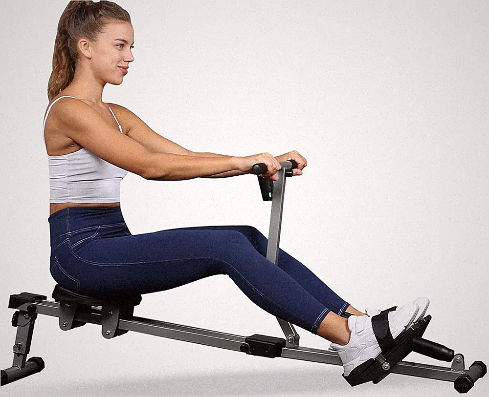 Adjustable Resistance Rowing Machine with Digital Monitor - 260 Lbs Capacity