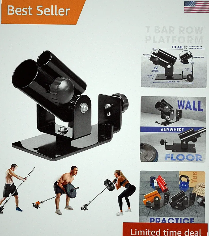 Adjustable T-Bar Row Attachment with Landmine Handle - Compact Home Gym Solution
