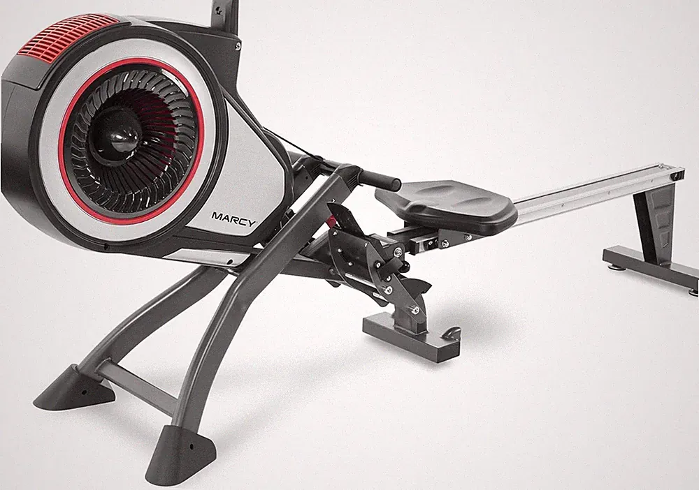 Air Resistance Rowing Machine with Transport Wheels