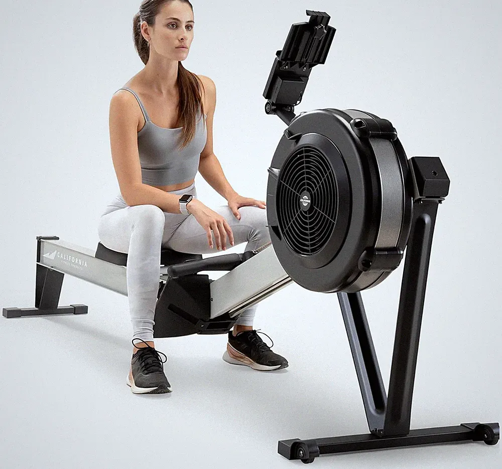 Air Resistance Rowing Machine with Wheels for Easy Transport and Storage