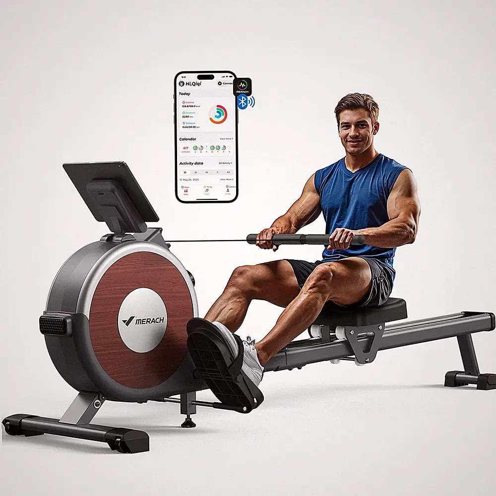 App Connected Rowing Machine Magnetic 16 Level Quiet