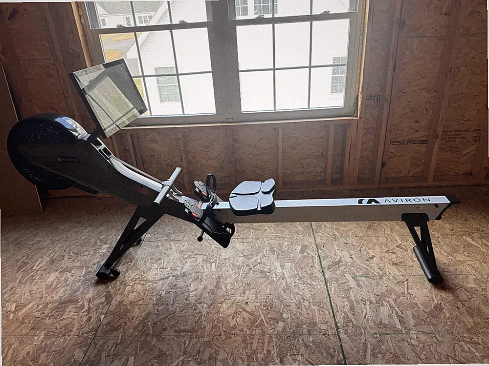 Aviron Impact Series Rower, Lightly Used, Black, 84in L, 27in W, and 48in H