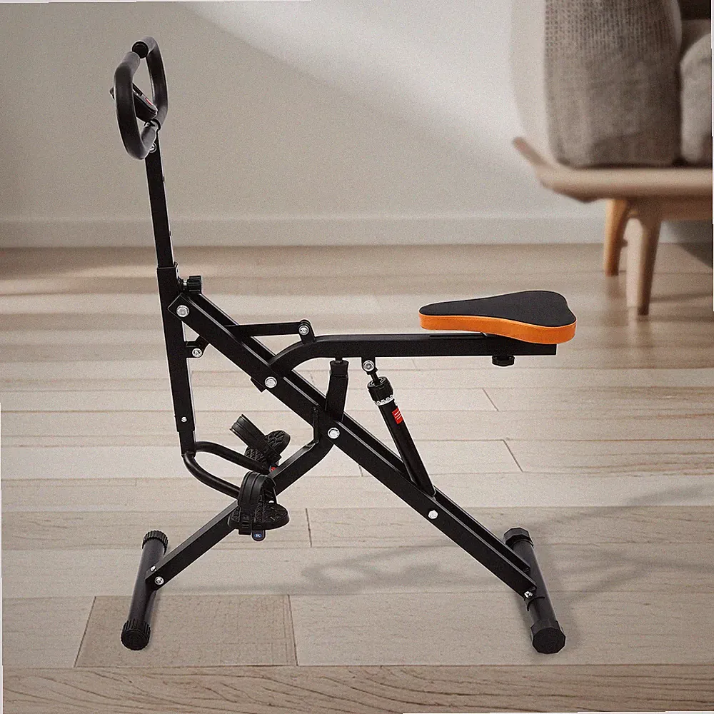 Black Adjustable Squat Machine Trainer Rowing Machine 264lbs For Adults