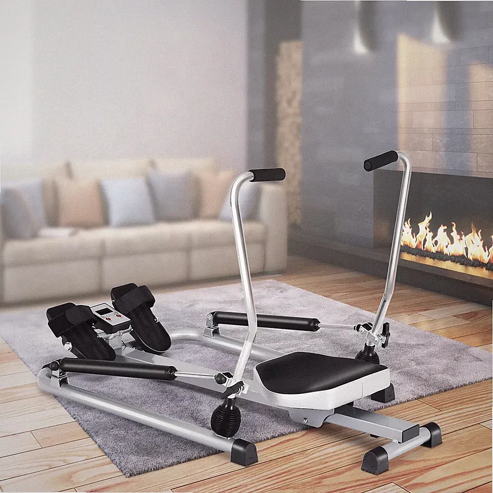 BLACK JAGUAR Exercise Rowing Machine Rower w/ Double Hydraulic Resistance