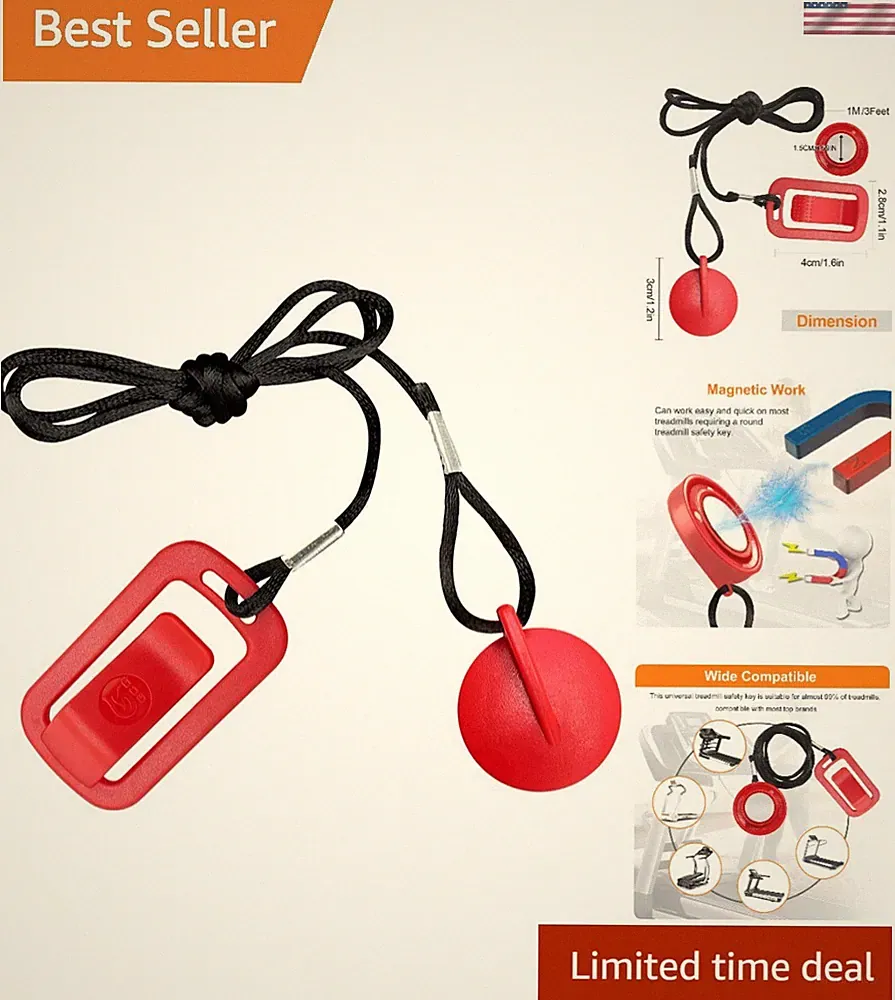 Bright Red Treadmill Safety Key – Reliable Replacement for Common Treadmills