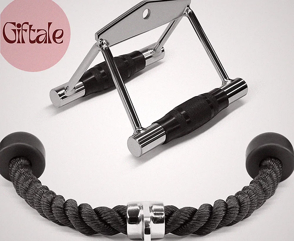 Cable Machine Attachment, Row Handles, Tricep Rope, Straight Bar, V Bar, LAT Pul
