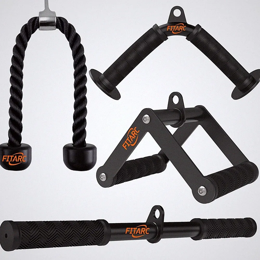 Cable Machine Attachment Set for Gym & Home Workouts, LAT Pulldown Attachment...