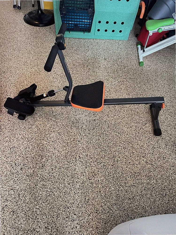 CardioZone Hydraulic Rowing Machine Black Orange LCD Display Home Fitness Used
