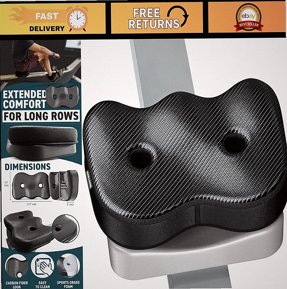 Comfortable Rowing Machine Seat Cushion - Fits Concept 2, Hydrow, Peloton & More