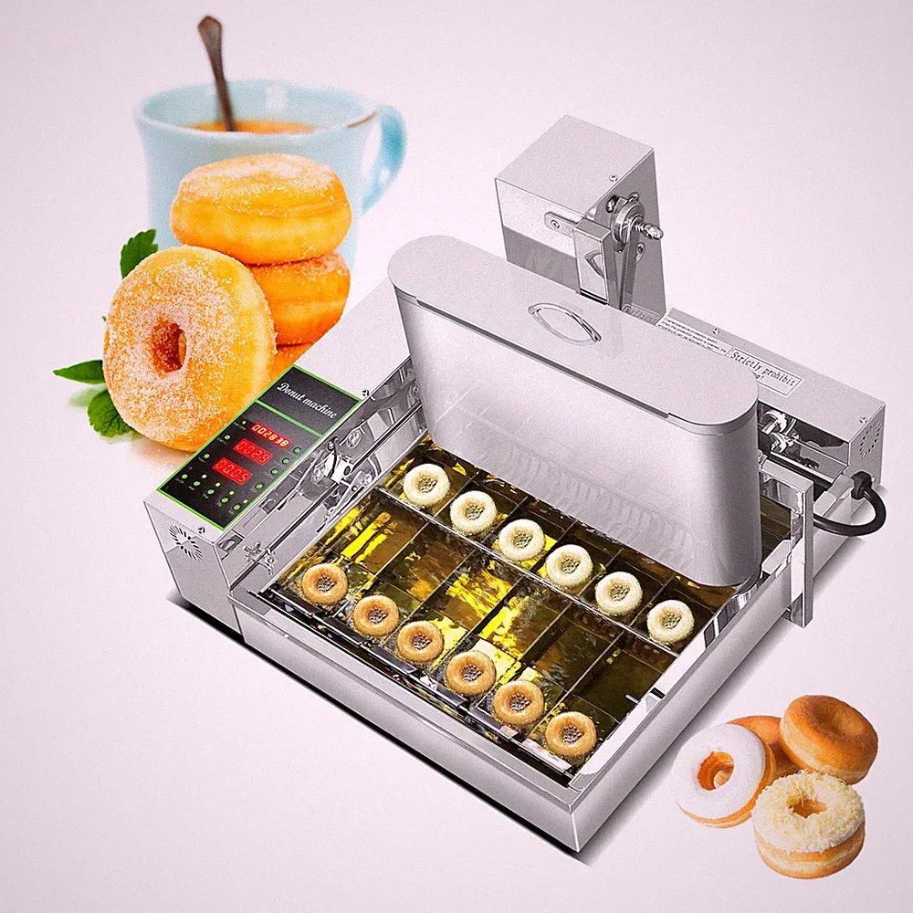 Commercial 2600pcs/hour Mini 6 rows donuts making machine frying doughnut maker