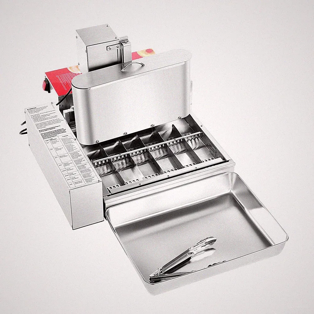Commercial Auto Donut Maker: 6-Row, 360pc/hr, Stainless Steel Fryer