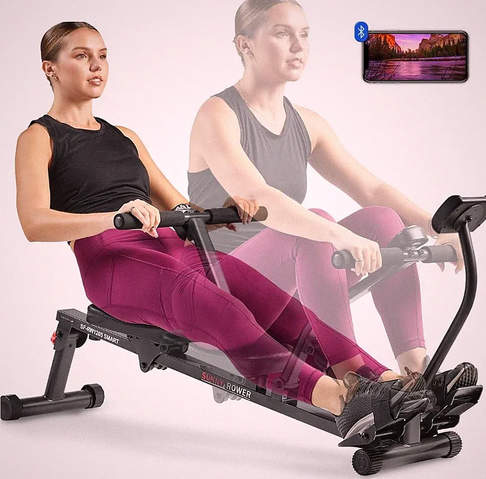 Compact Hydraulic Rower with 12-Level Resistance
