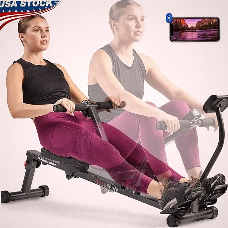 Compact Hydraulic Rowing Machine Full Body Workout Ergonomic Resistance Fitness