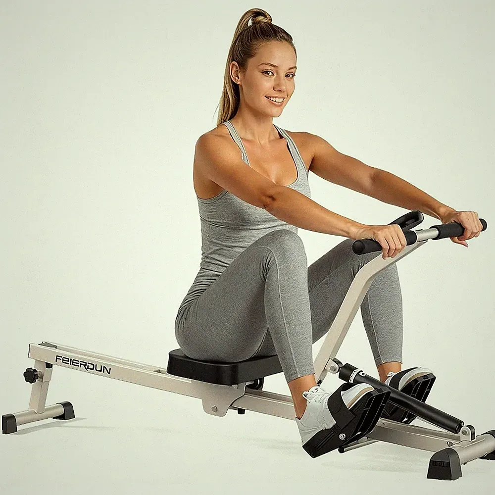 Hydraulic Rowing Machine 12 Levels 300lbs Compact Home Rower