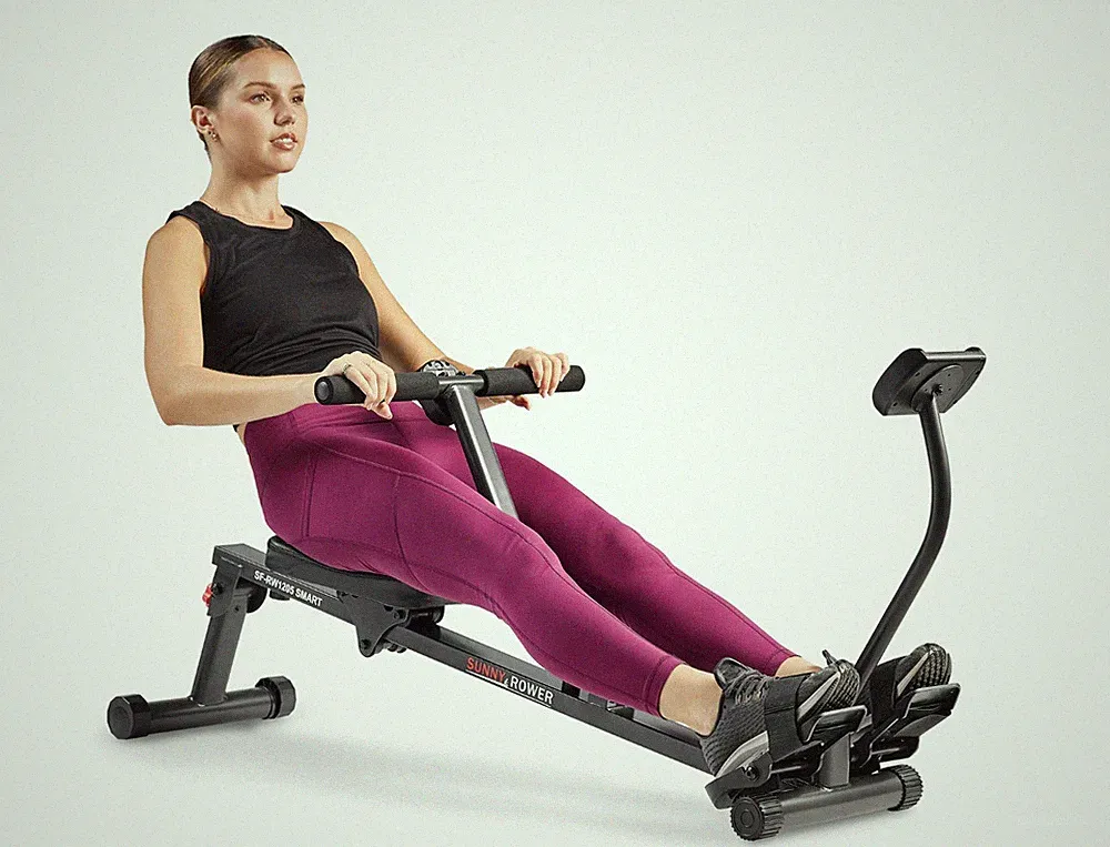 Compact Rowing Machine Quiet Smooth Adjustable Resistance Fully Body Workout
