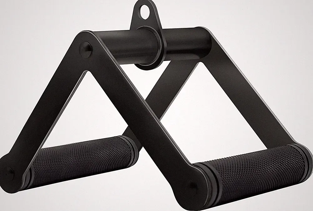 Double D Row Handle Cable Attachment for Weight Workout, Steel with Non-Slip Rub