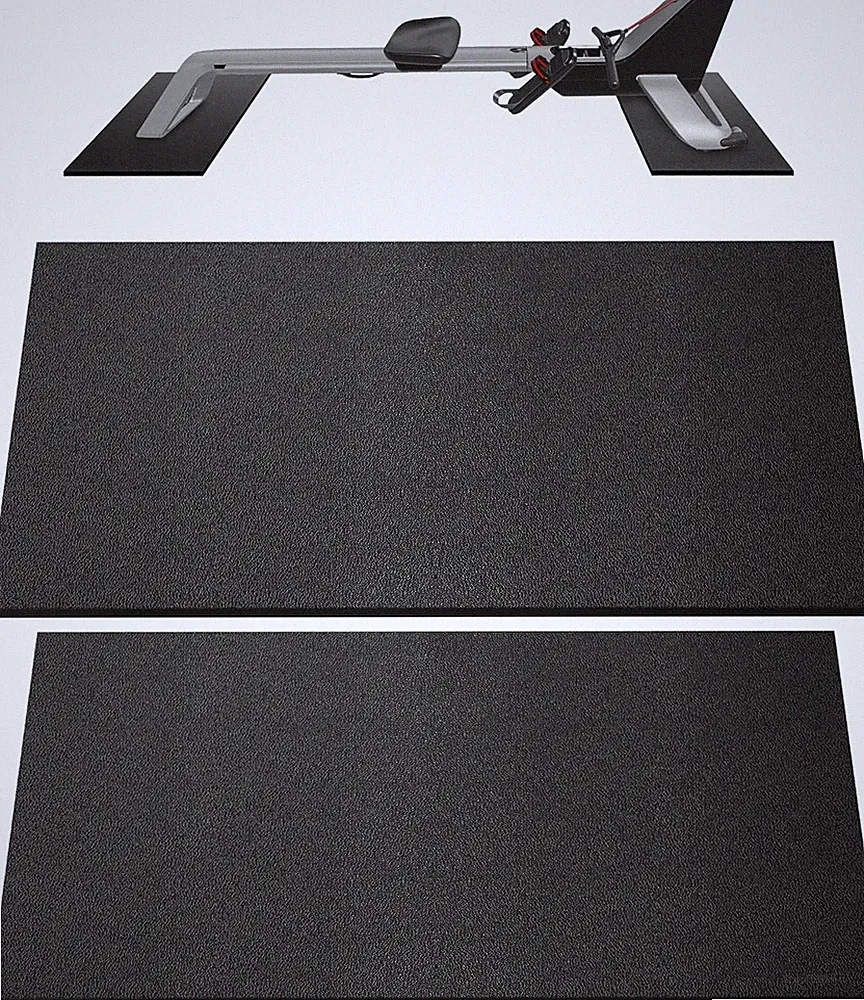 Double Mat Compatible with Peloton Bike, Row & Concept 2 Rowing Machine, Thickne