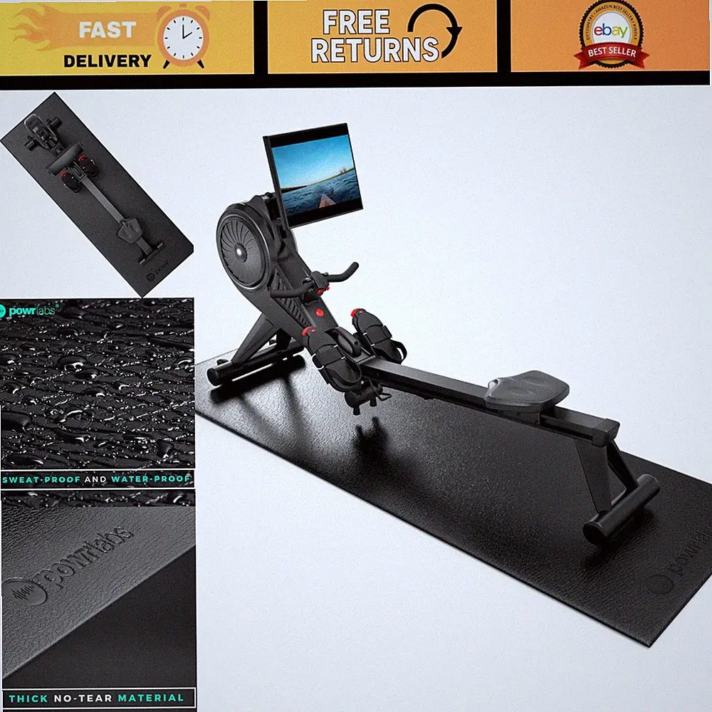 Durable Rowing Machine Mat for Hydrow, Concept 2, Peloton Rower & Treadmill