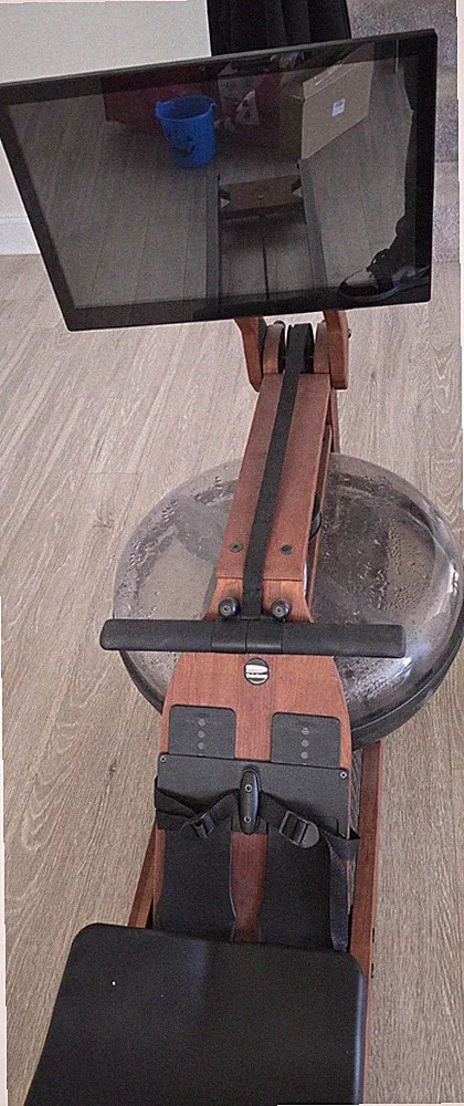 Ergatta WaterRower Wood Water Resistance Rowing Machine w/ Monitor, and Wheels