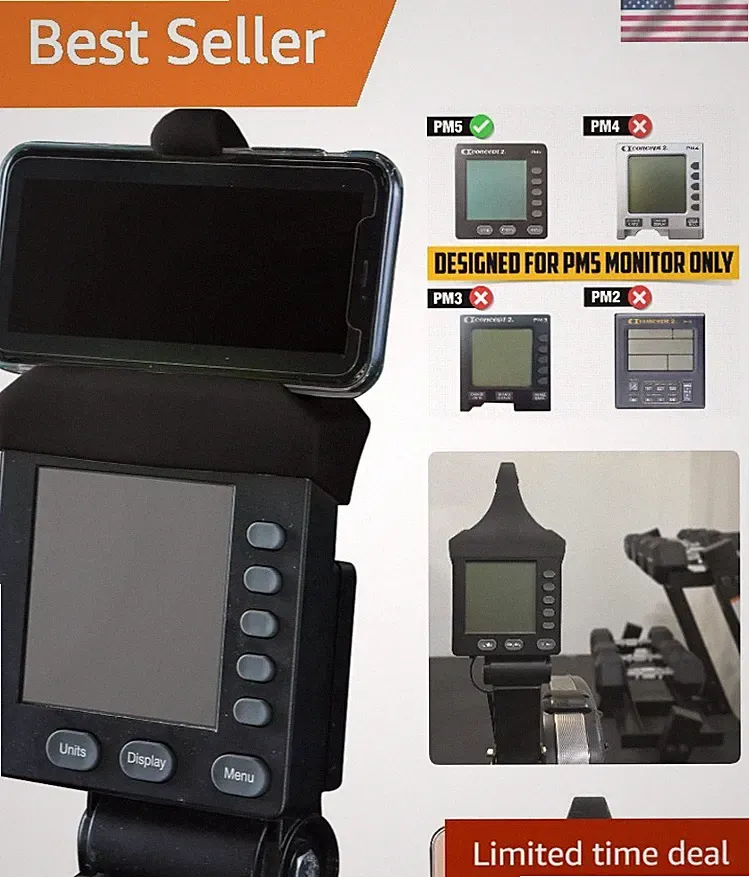 Ergonomic Silicone Phone Holder for Concept 2 PM5 Monitors - Rower Accessory