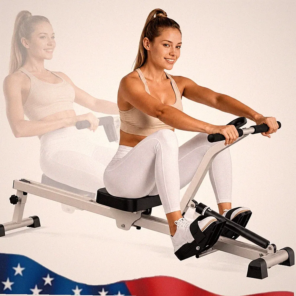 FEIERDUN Hydraulic Rowing Machine, Compact Adjustable Rower with 12 Resistance