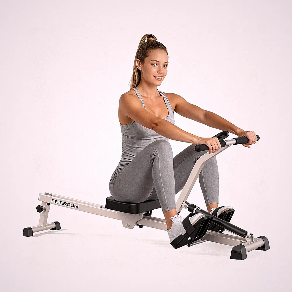 FEIERDUN Hydraulic Rowing Machine for Home, Compact Adjustable Rower with 12...