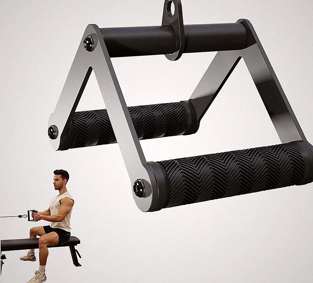 Fitarc Double D Row Handle Cable Attachments for Gym, Non-Slip V Bar Attachment