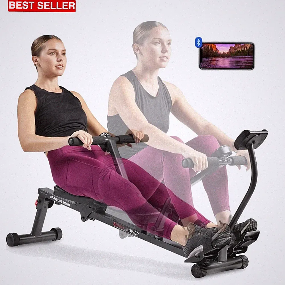 Fitness Compact Adjustable Rowing Machine with 12 Levels of Resistance