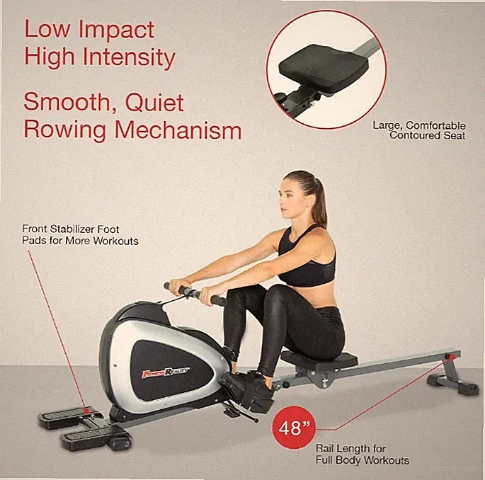 Fitness Gear Smooth Quiet Rowing Machine with Contoured Seat