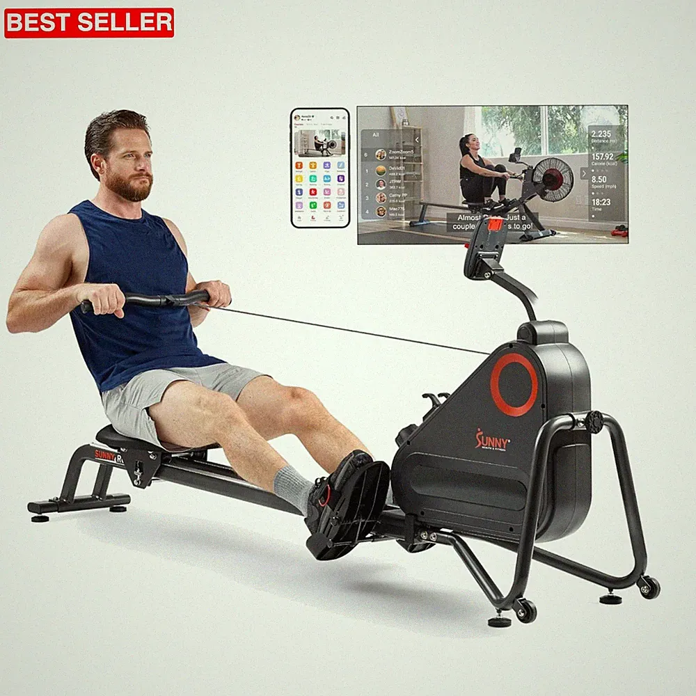 Fitness Magnetic Rowing Machine for Home Exercise, Quiet & Smooth Rower