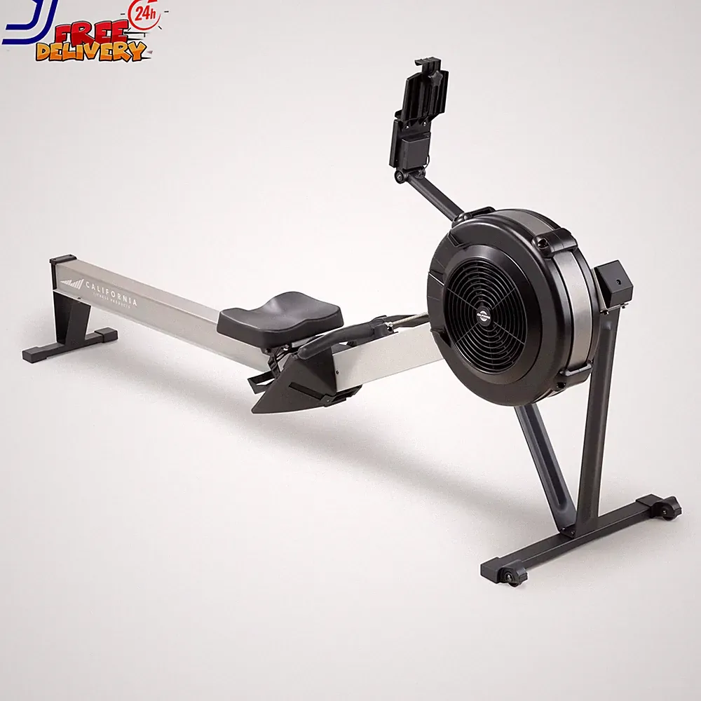Fitness Products Rower by Deluxe Rowing Machine with Adjustable Air Resistance