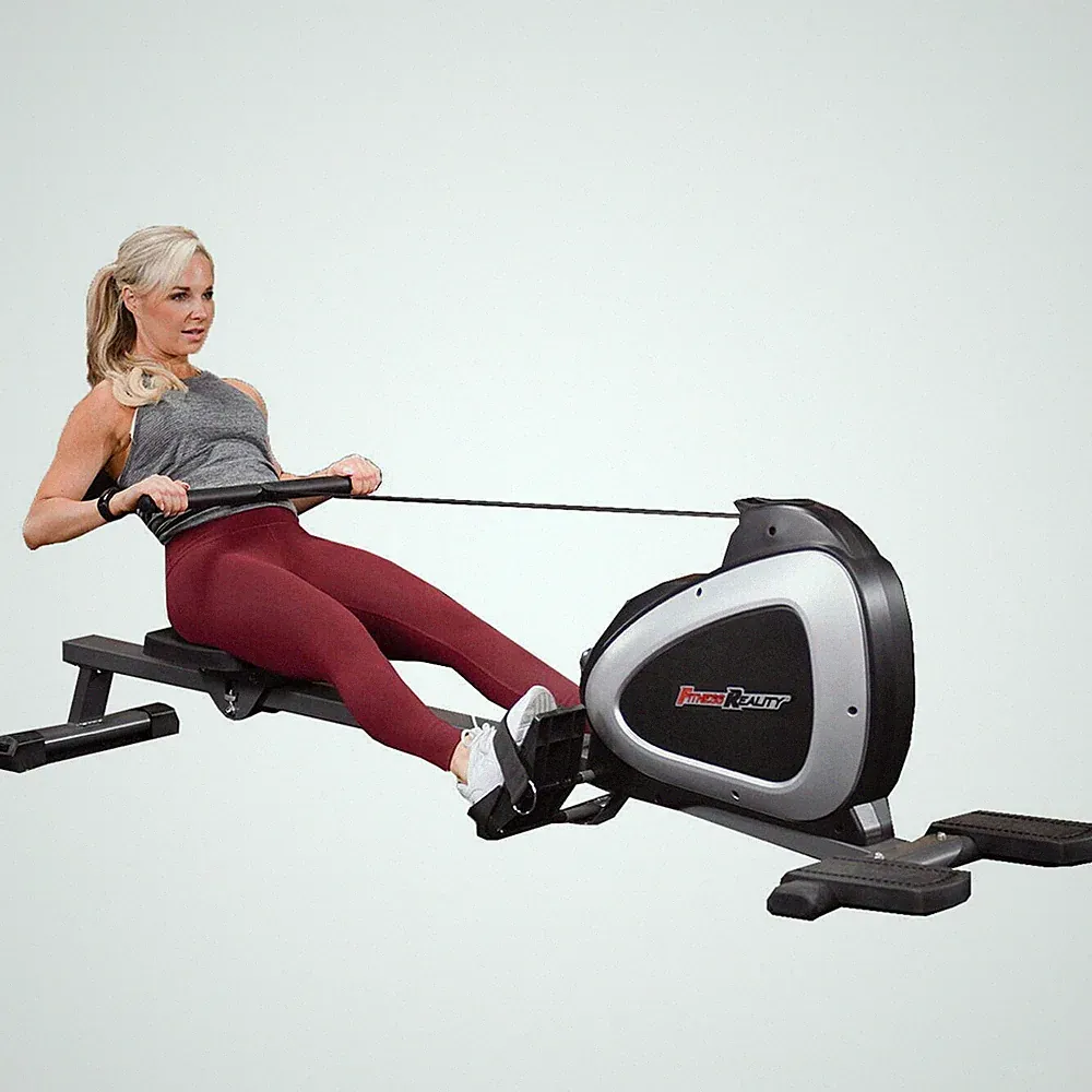 FITNESS REALITY 1000 PLUS Bluetooth Magnetic Rower with Extended Optional Full B