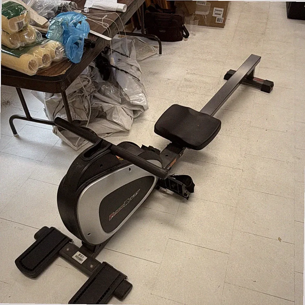 Fitness Reality Magnetic Rowing Machine Black/Silver Timer Digital Display