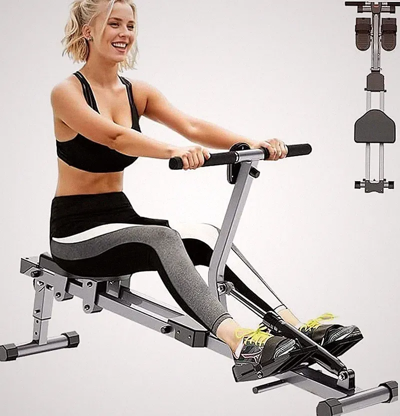 Foldable Rowing Machine, 12-Level Hydraulic Rower for Home Gym