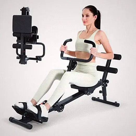 Foldable Rowing Machine for Home, Hydraulic Rowing Machine with 12-Level