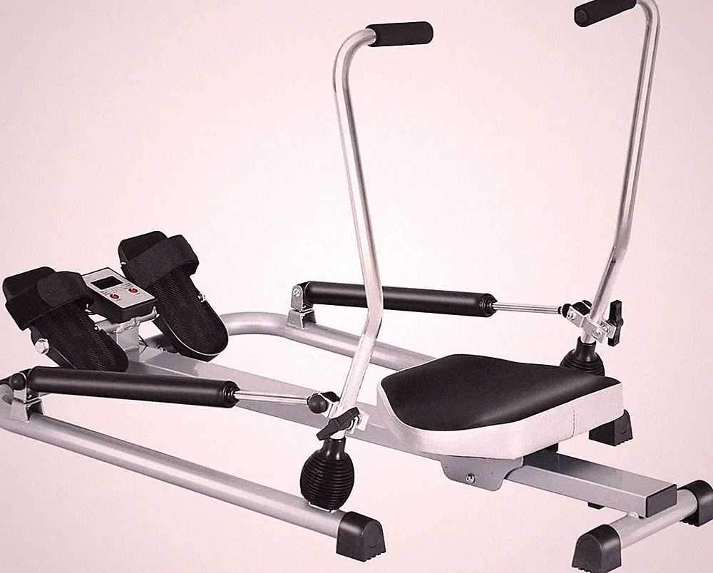 Folding Hydraulic Rowing Machine with LCD Monitor & Adjustable Resistance