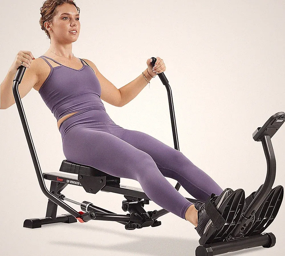 Full-Motion Rowing Machine W/Adjustable Resistance, Low-Impact Full-Body Workout