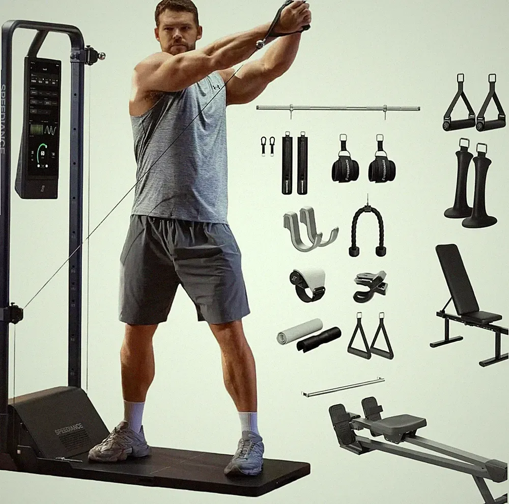 Gym Monster 2 Smart Home Gym & Rowing Bench with Adjustable Weights Bundle