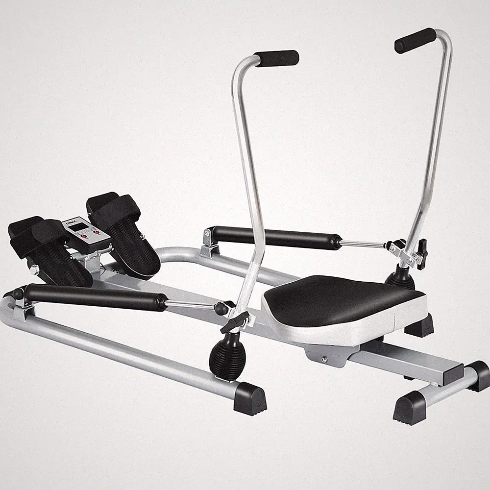 Gymax Exercise Rowing Machine Rower w/Adjustable Double Hydraulic Resistance