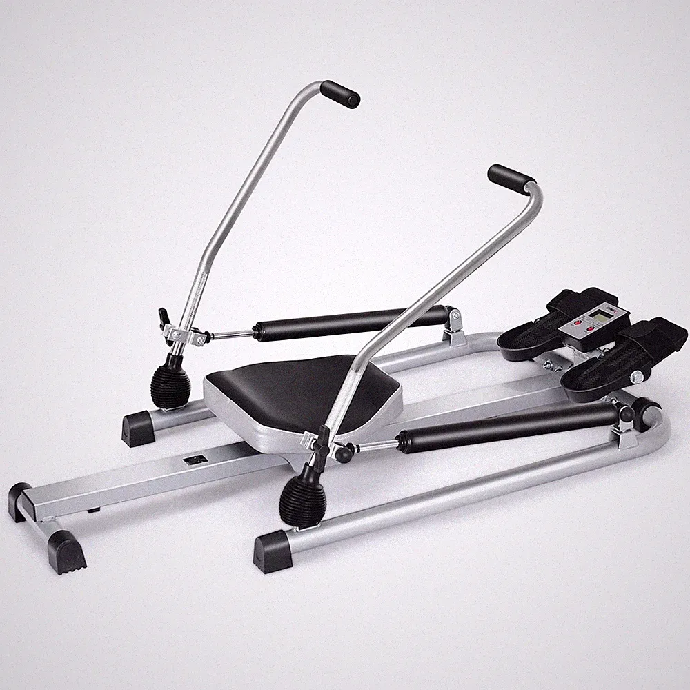Gymax Fitness Rowing Machine Rower w/Adjustable Double Hydraulic Resistance