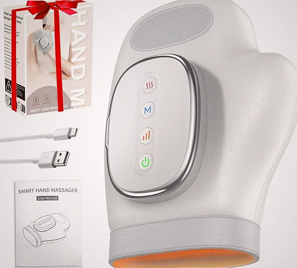 Hand Massager with Heat and Compression - Personal Massage Machine Xmas Gifts