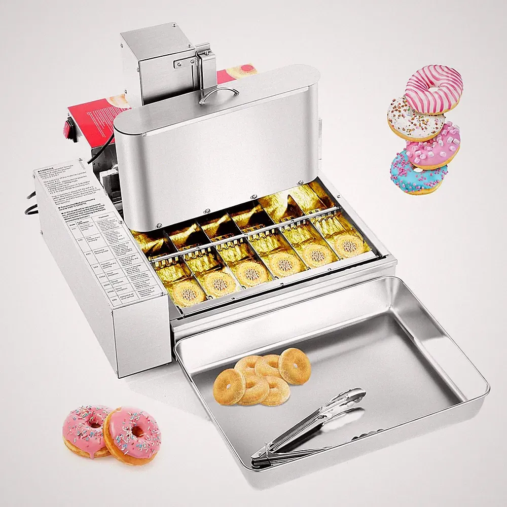 High-Power Automatic Donut Machine - 360 Pcs/Hour Stainless Steel Fryer